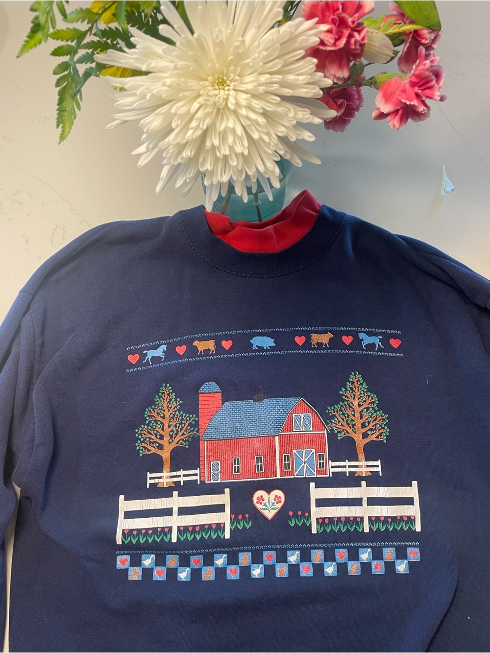 VTG Grandmacore Barn Sweatshirt Women’s L - Picture 2 of 5